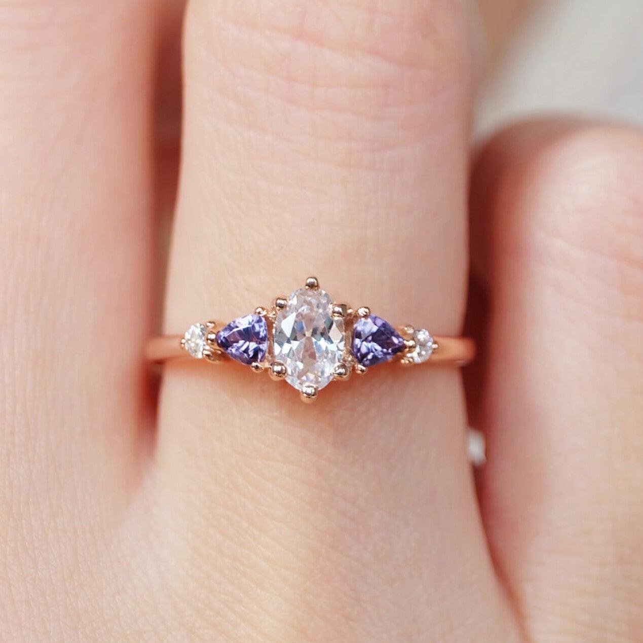 Moissanite Engagement Ring Nestan - SOVATS