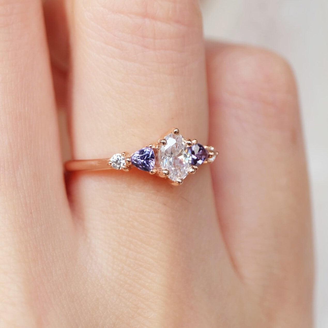 Moissanite Engagement Ring Nestan - SOVATS