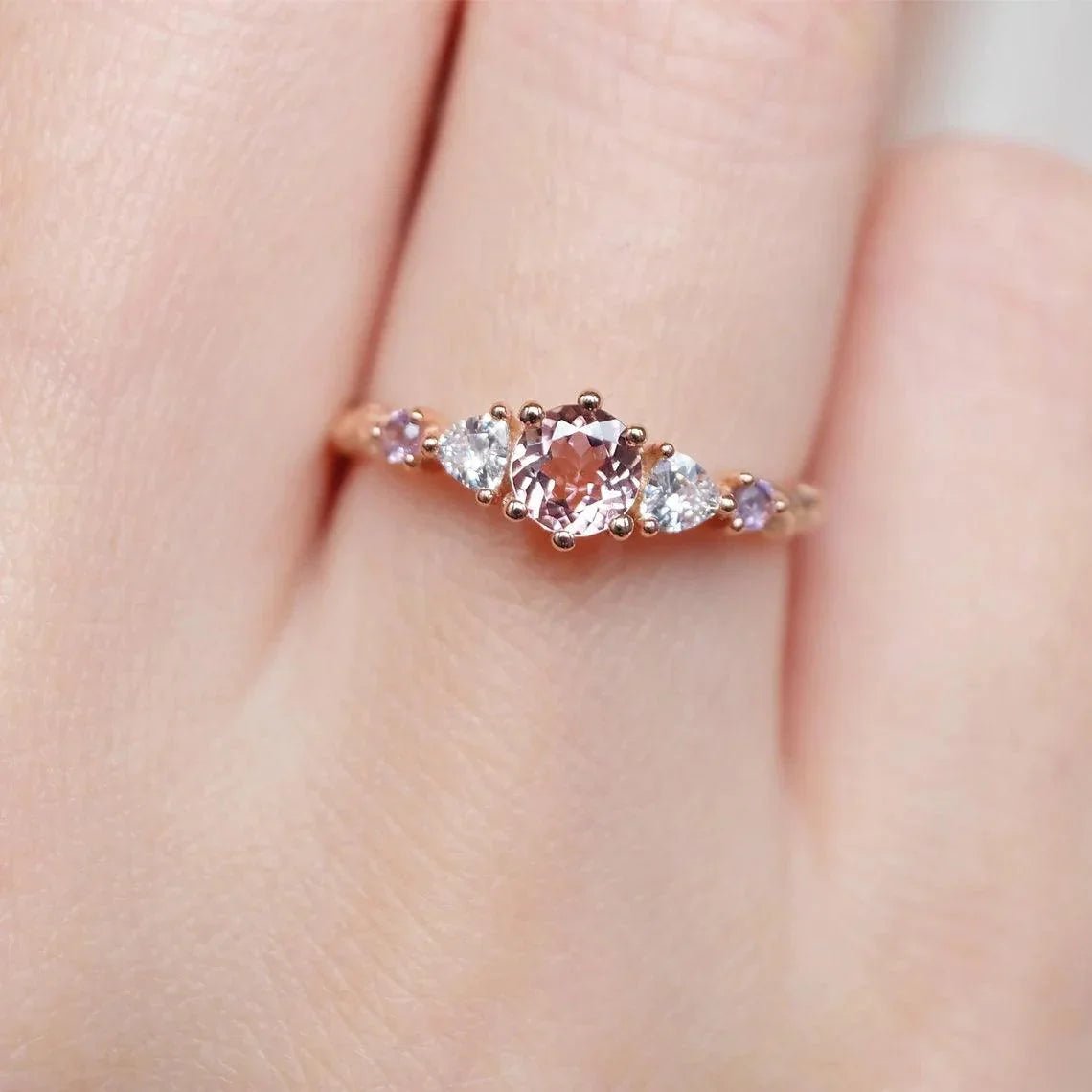 Morganite Diamond Ring Ami - SOVATS