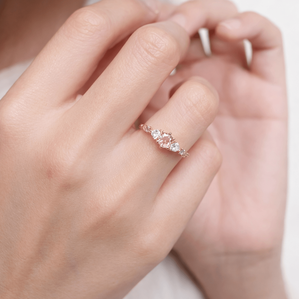 Morganite Diamond Ring Ami - SOVATS