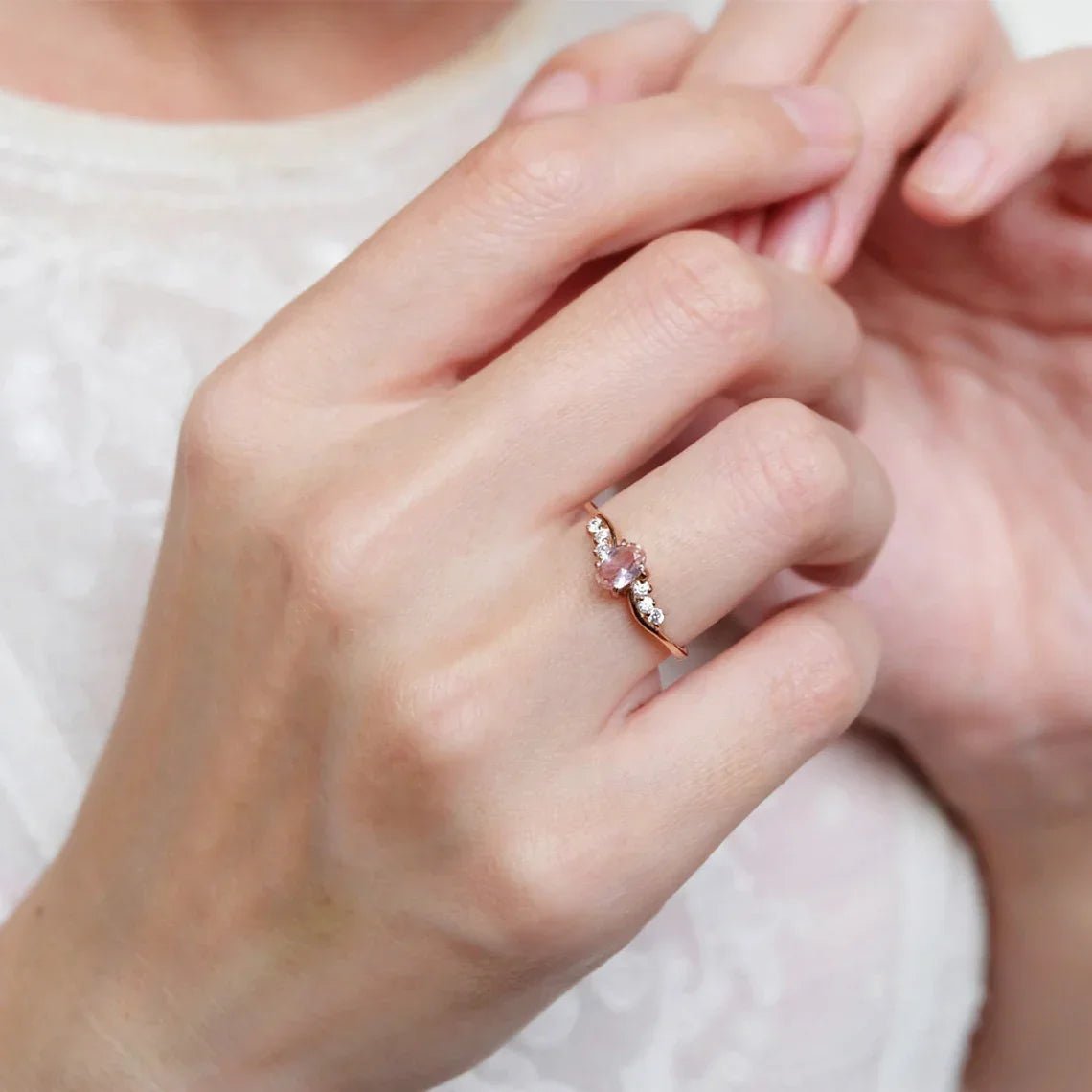 Morganite Diamond Ring Avdotya - SOVATS