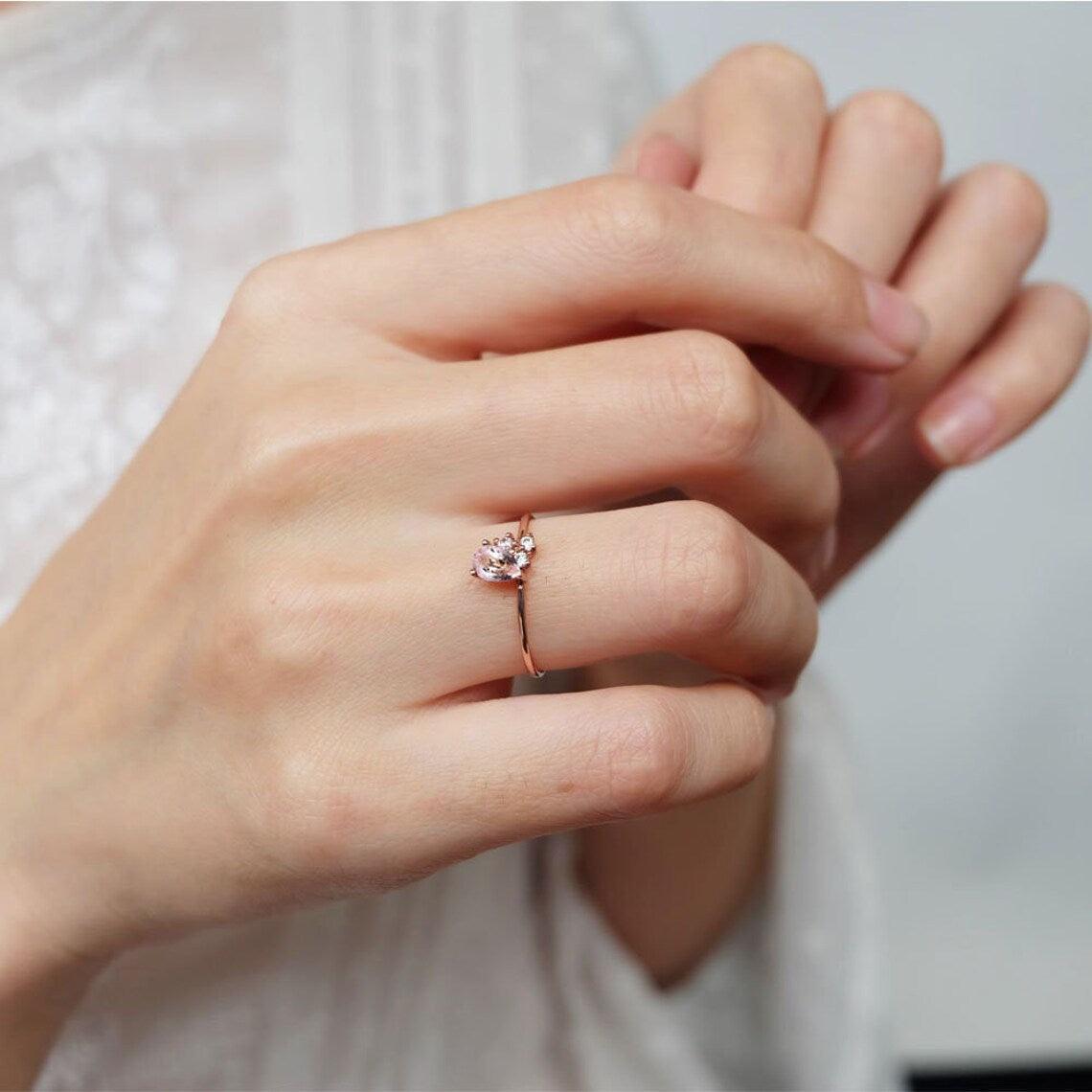 Morganite Diamond Ring Lin - SOVATS