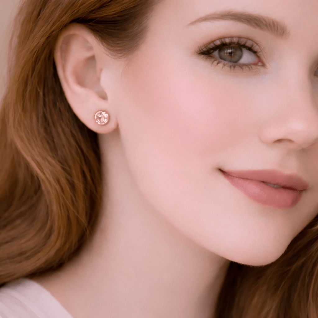 Morganite Gold Earrings Amayeta - SOVATS