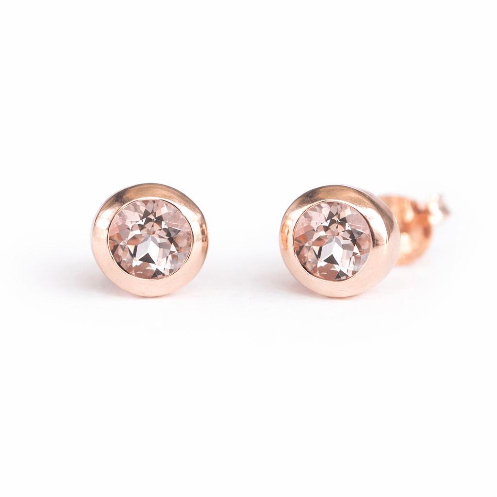 Morganite Gold Earrings Amayeta - SOVATS