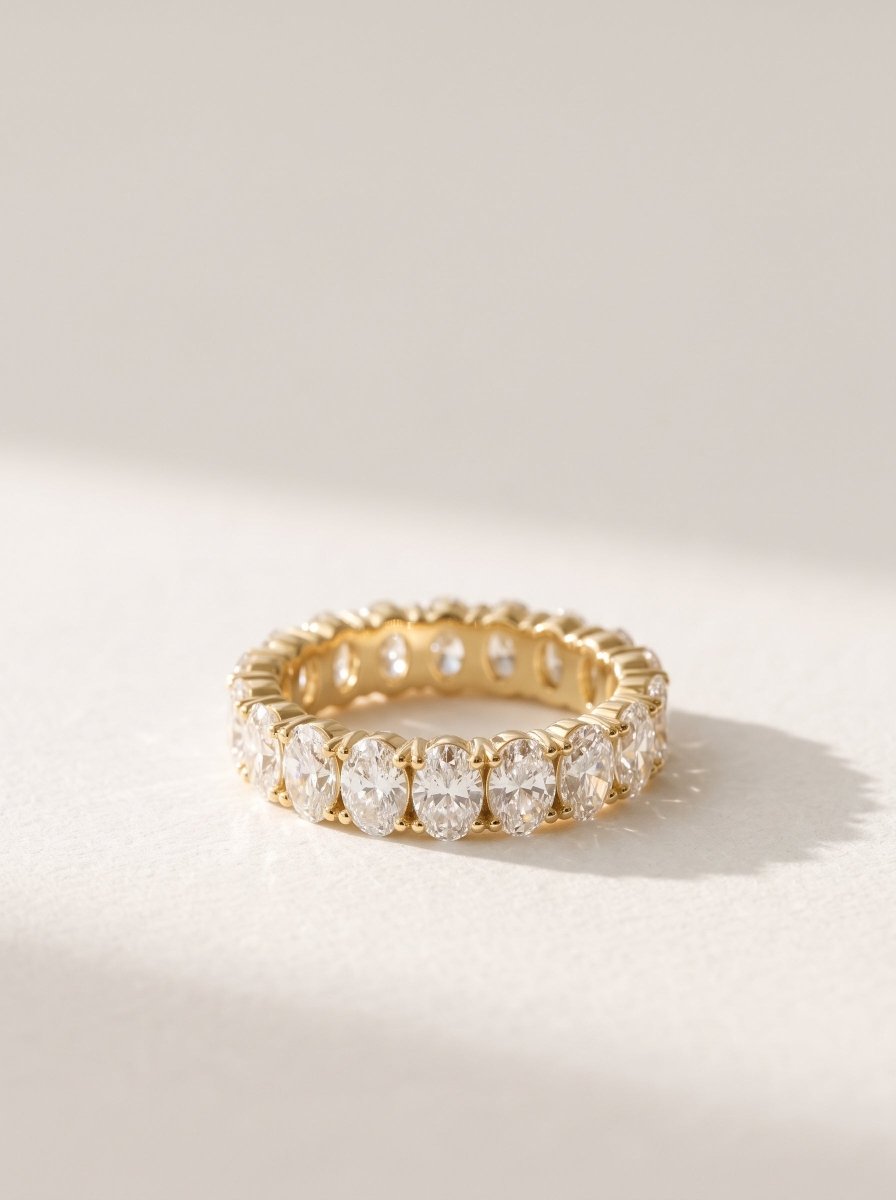 Oval Lab Diamond Shared-Prong Eternity Band - SOVATS
