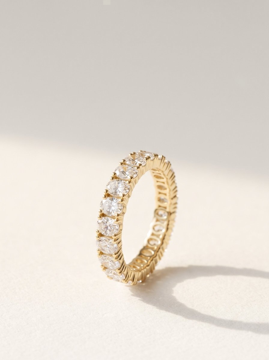 Oval Lab Diamond Shared-Prong Eternity Band - SOVATS