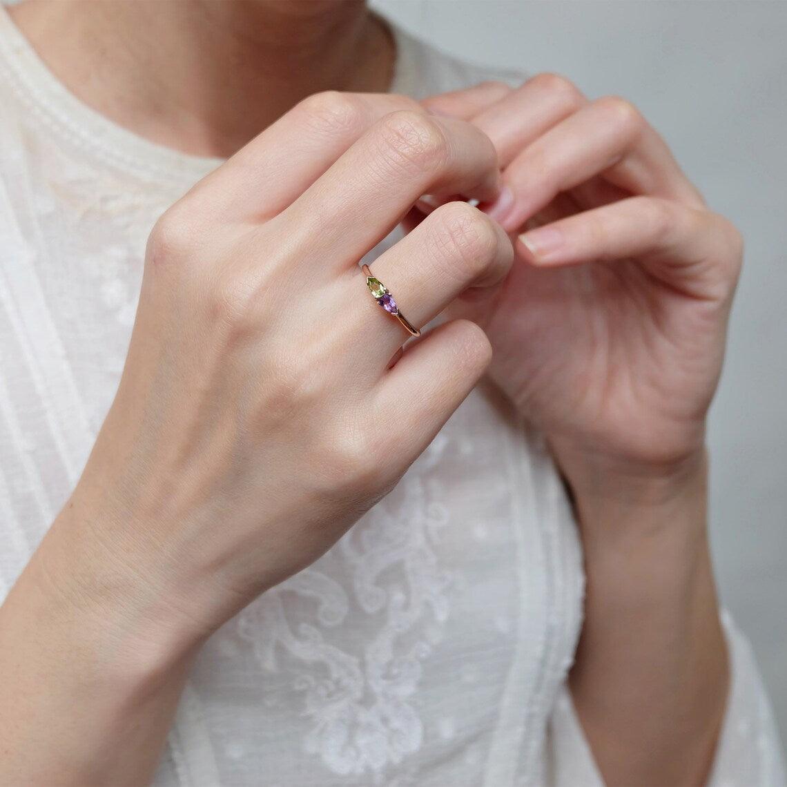 Peridot Amethyst Ring Hamelin - SOVATS