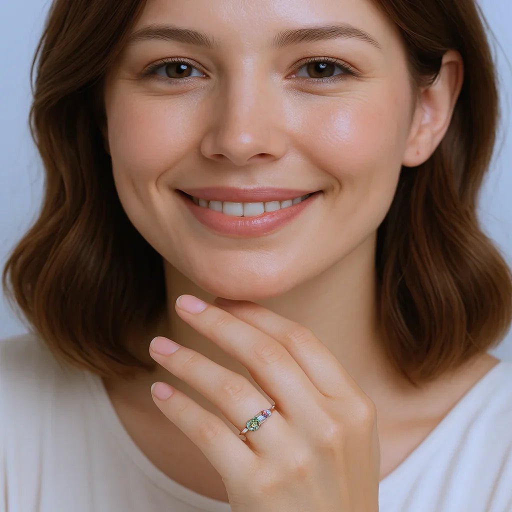 Peridot Aquamarine Amethyst Ring Kroos - SOVATS