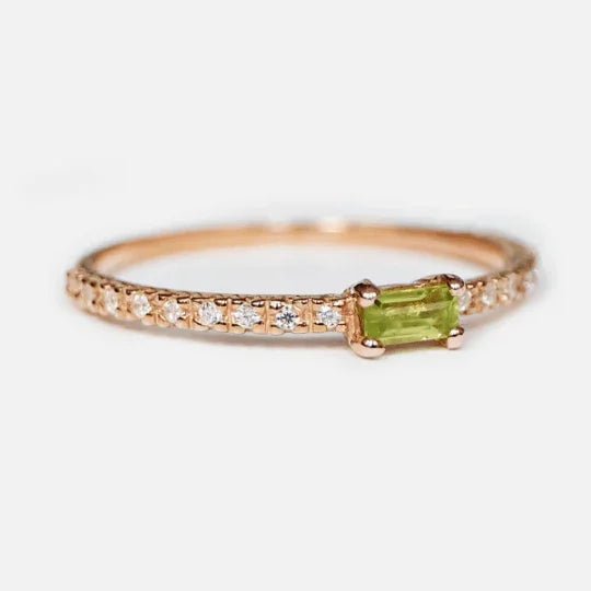 Peridot Baguette Ring Bacchetto - SOVATS