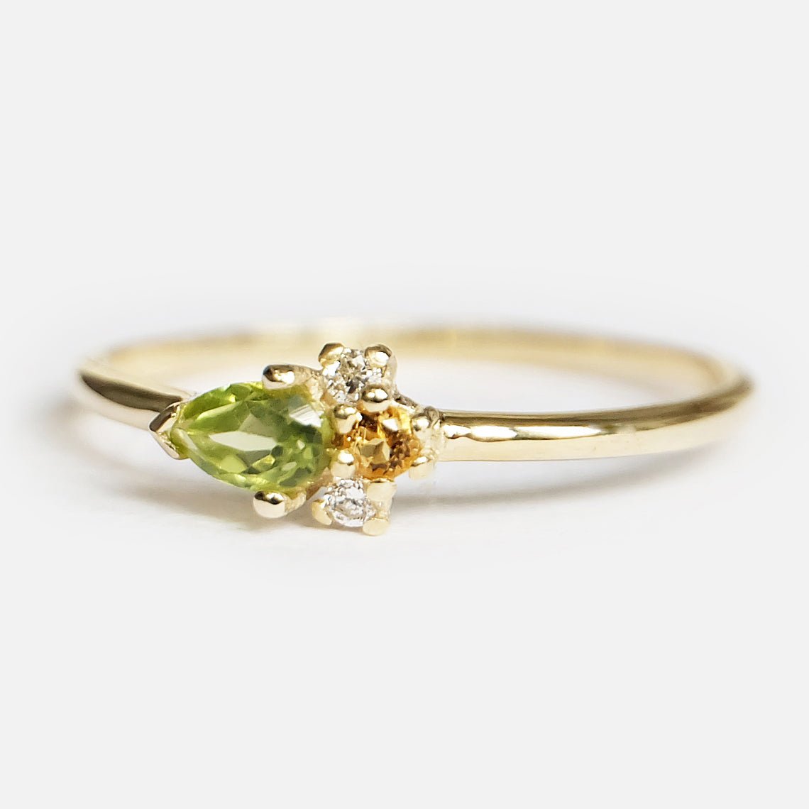 Peridot Citrine Diamond Ring Eleanor - SOVATS