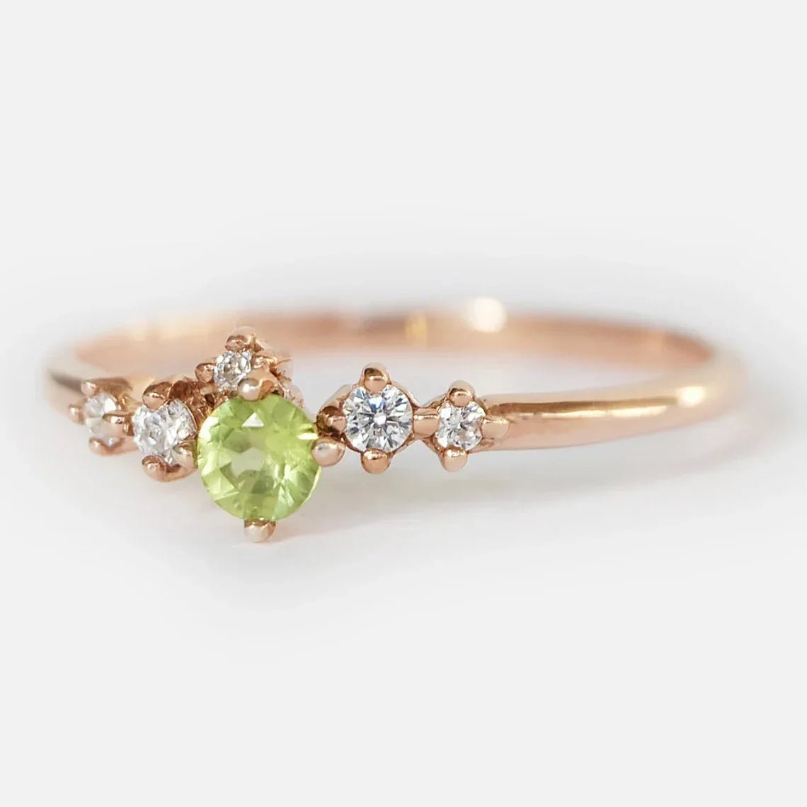 Peridot Diamond Cluster Ring Amiya - SOVATS