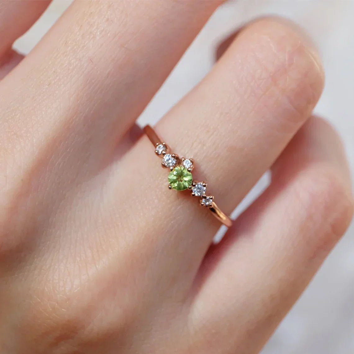 Peridot Diamond Cluster Ring Amiya - SOVATS