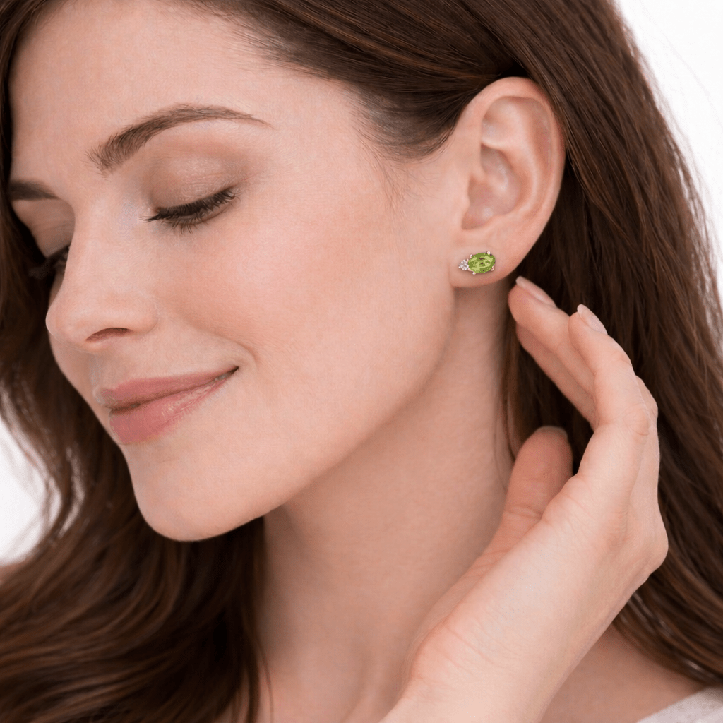 Peridot Diamond Earrings Sima - SOVATS