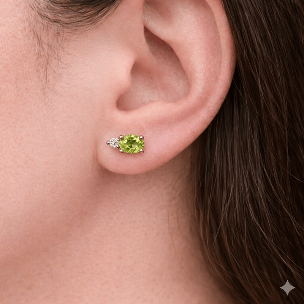 Peridot Diamond Earrings Sima - SOVATS