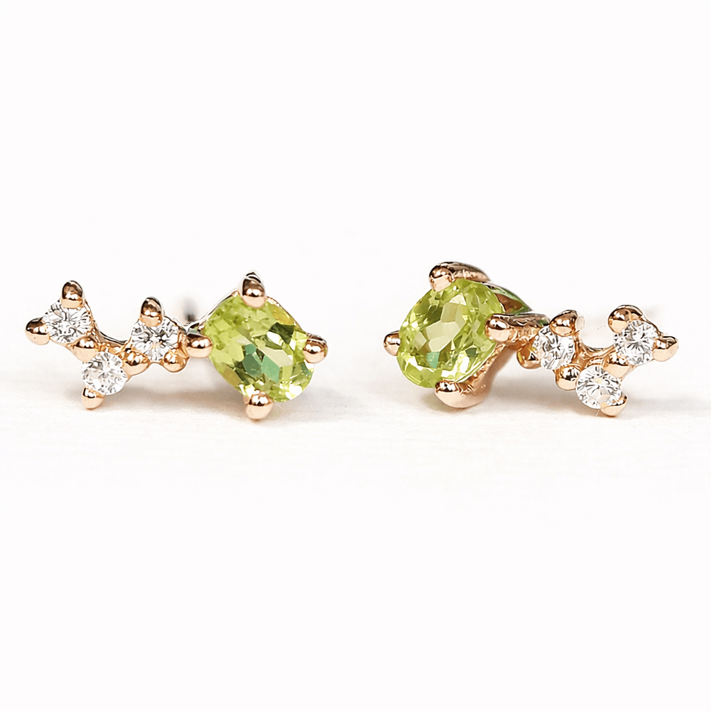 Peridot Diamond Gold Earrings Amity - SOVATS