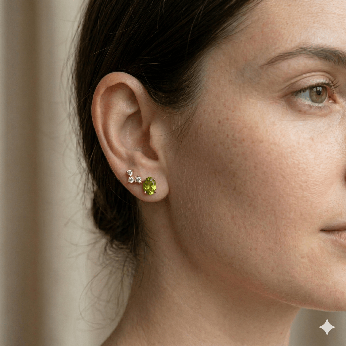 Peridot Diamond Gold Earrings Amity - SOVATS