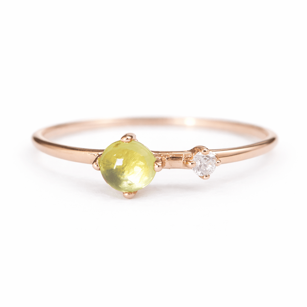 Peridot Diamond Gold Ring Giallo - SOVATS