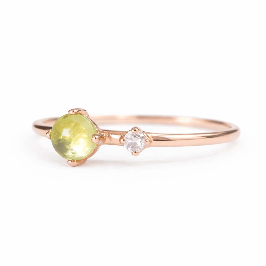 Peridot Diamond Gold Ring Giallo - SOVATS