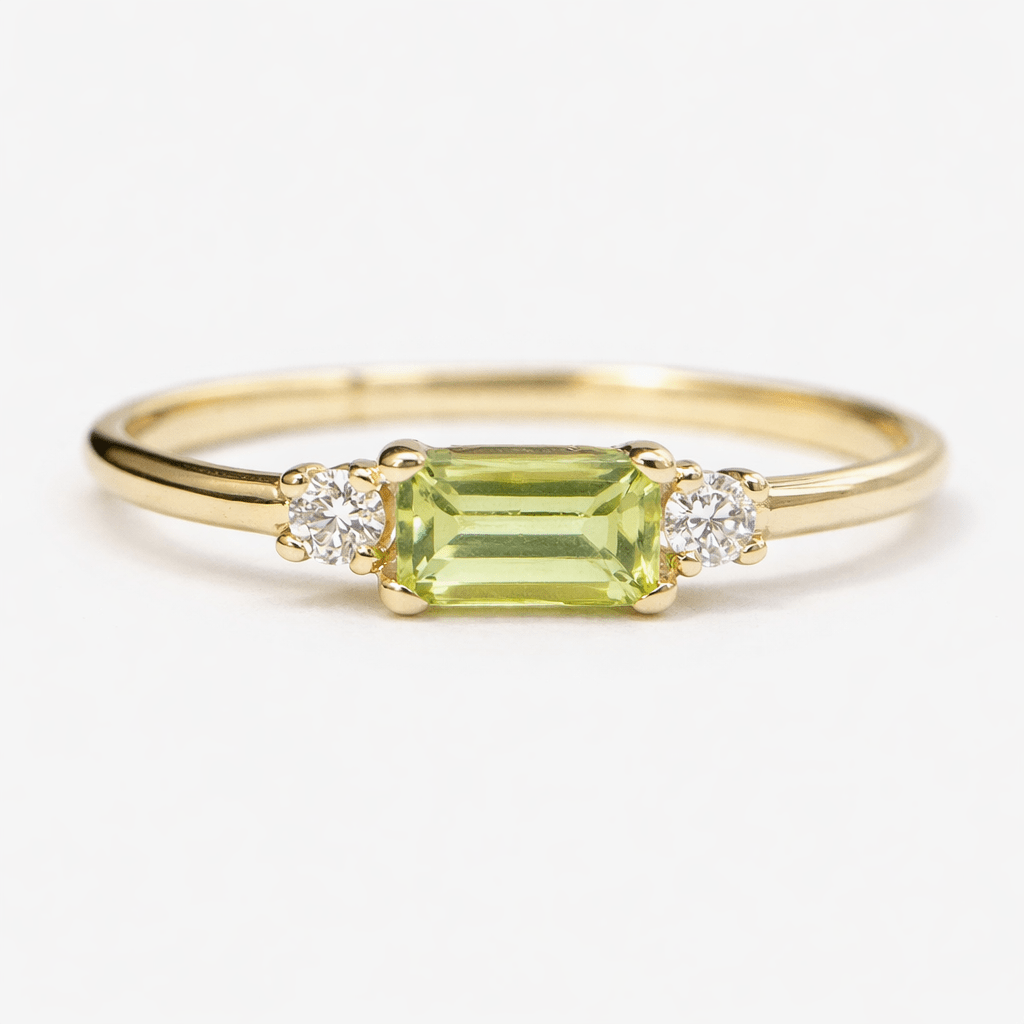 Peridot Diamond Gold Ring Lucian - SOVATS