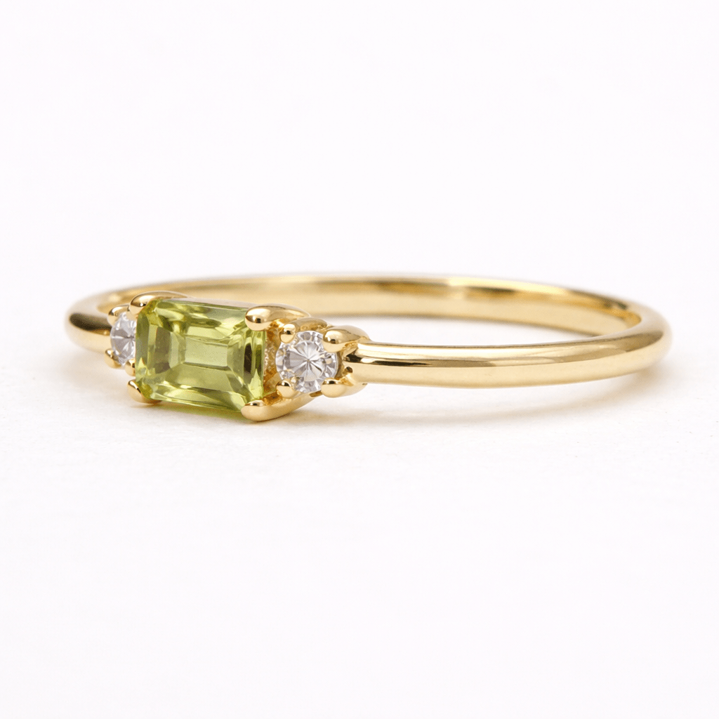 Peridot Diamond Gold Ring Lucian - SOVATS