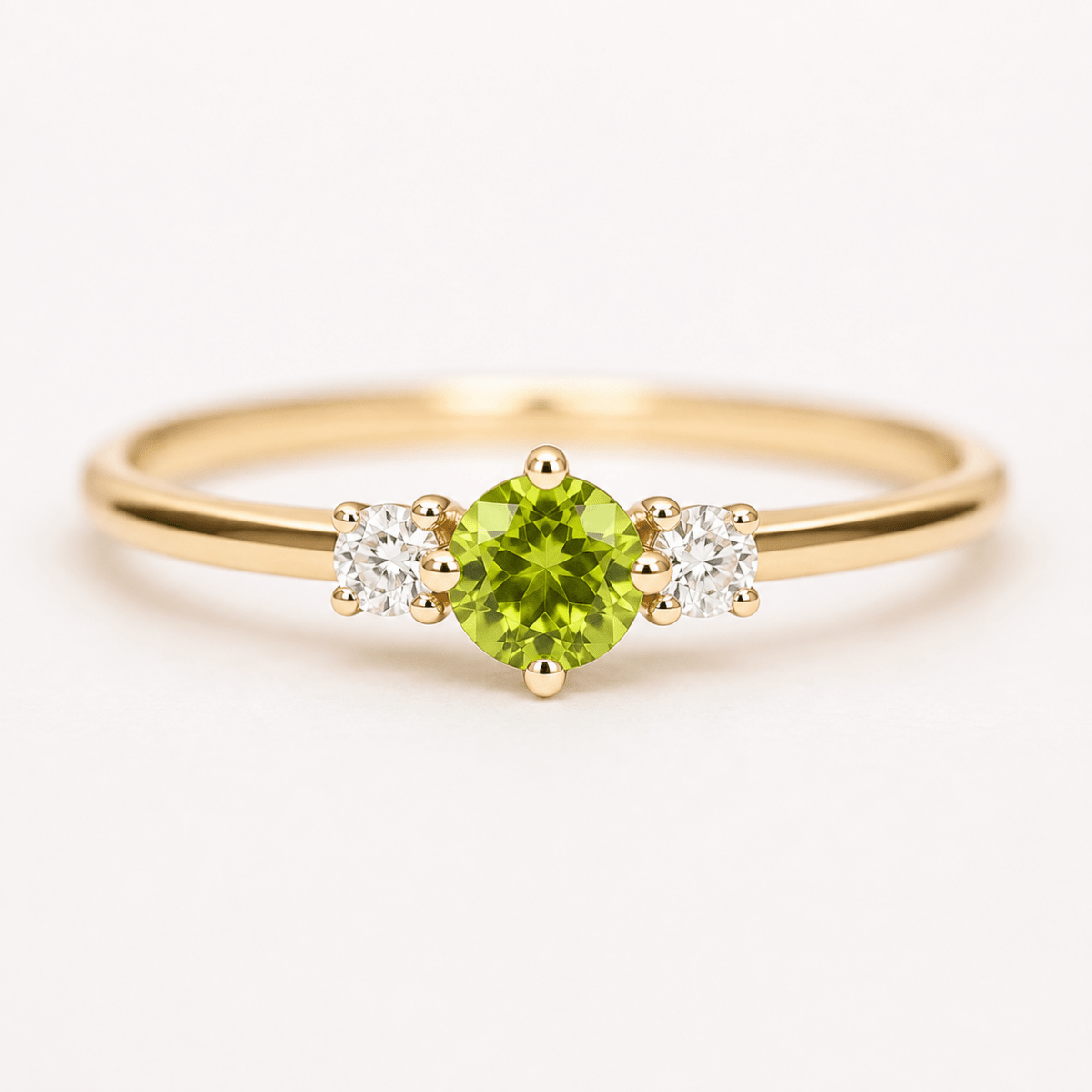 Peridot Diamond Gold Ring Toki - SOVATS