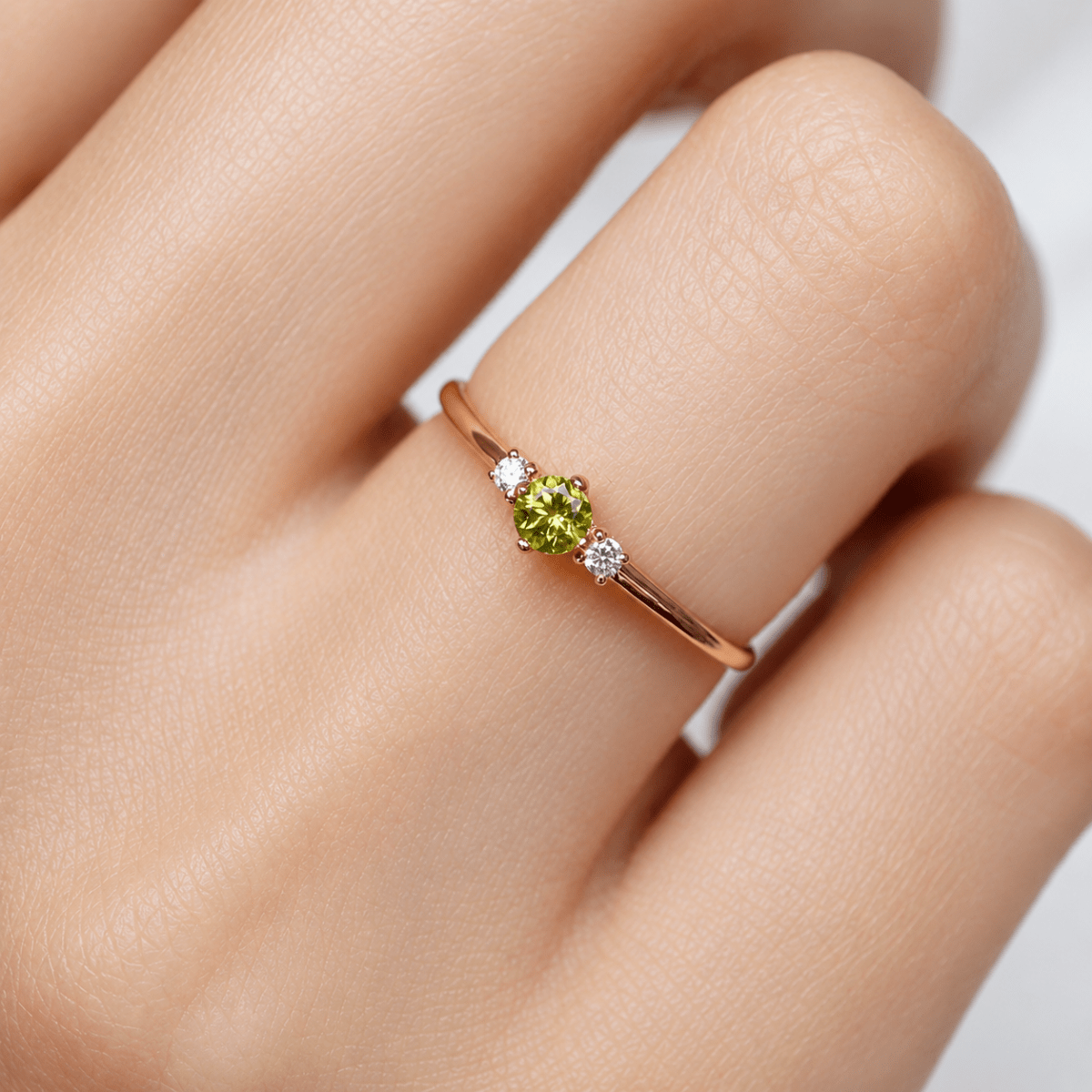 Peridot Diamond Gold Ring Toki - SOVATS