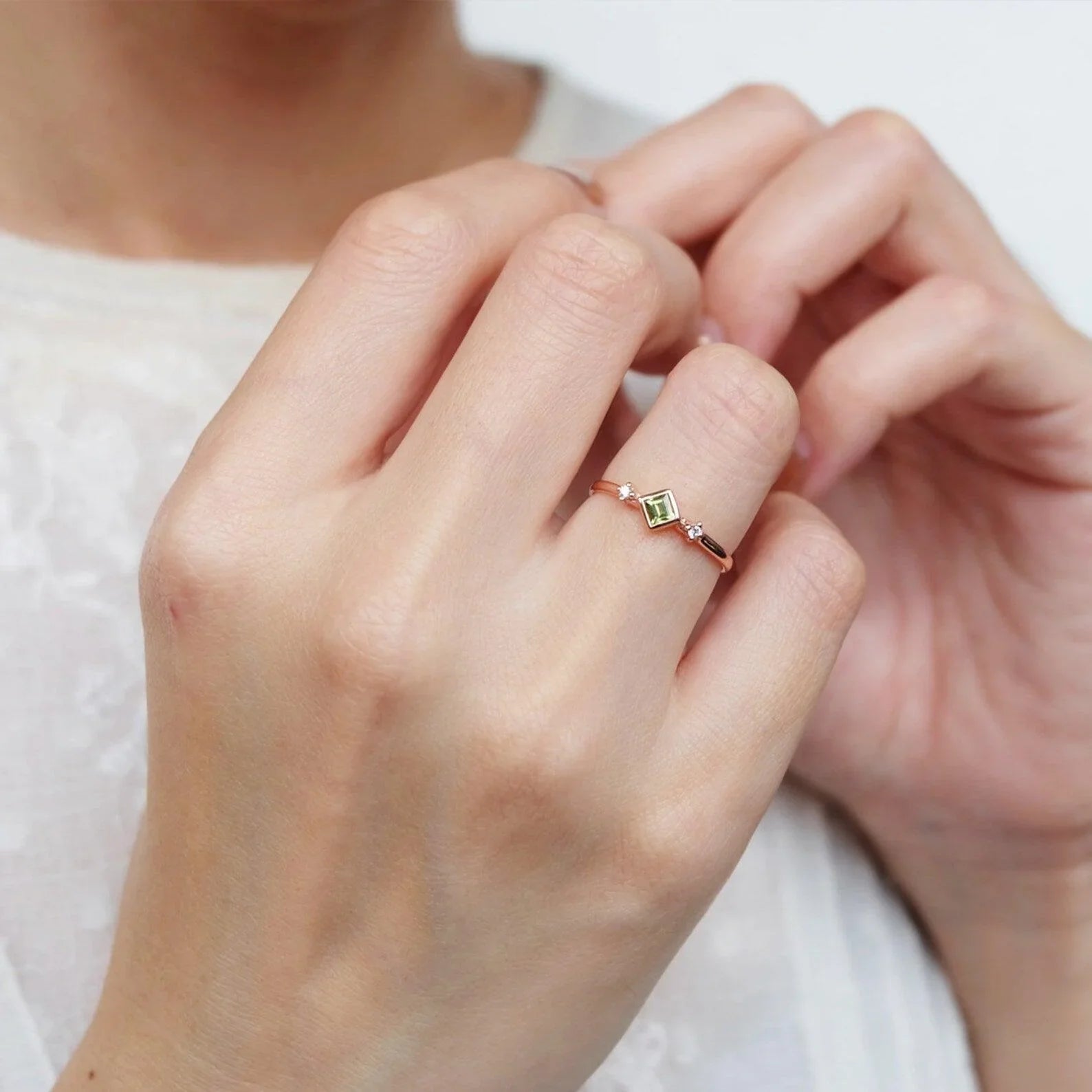 Peridot Diamond Ring Asha - SOVATS
