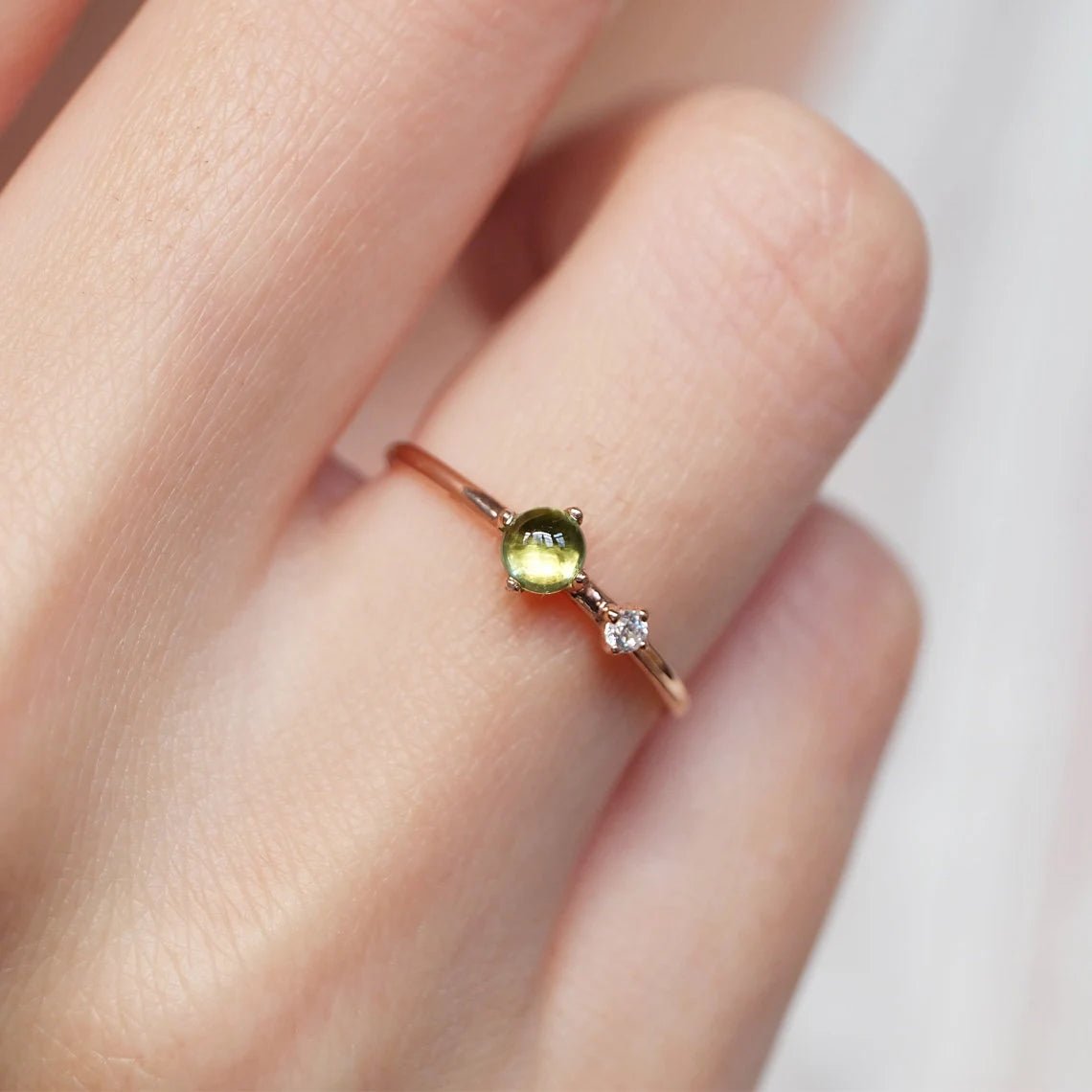 Peridot Diamond Ring Giallo - SOVATS