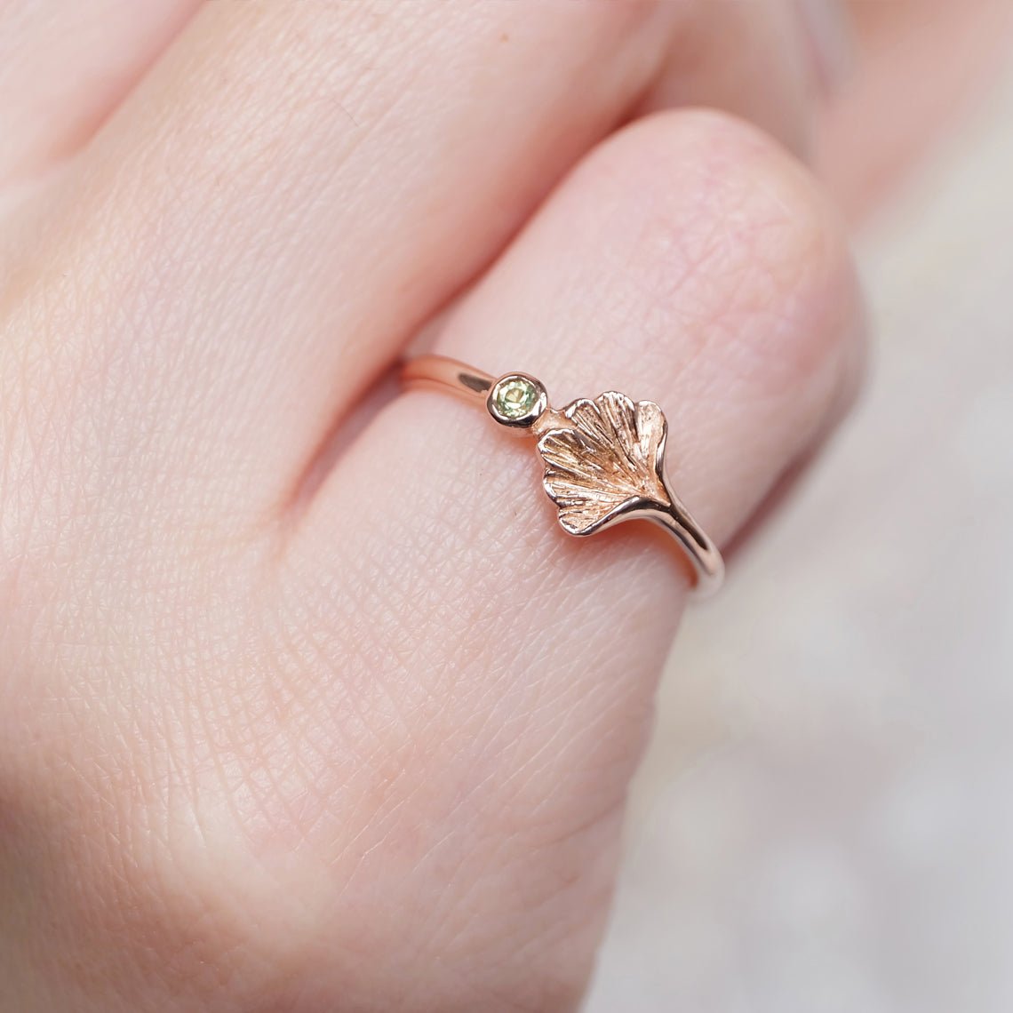 Peridot Ginkgo Ring Kamila - SOVATS