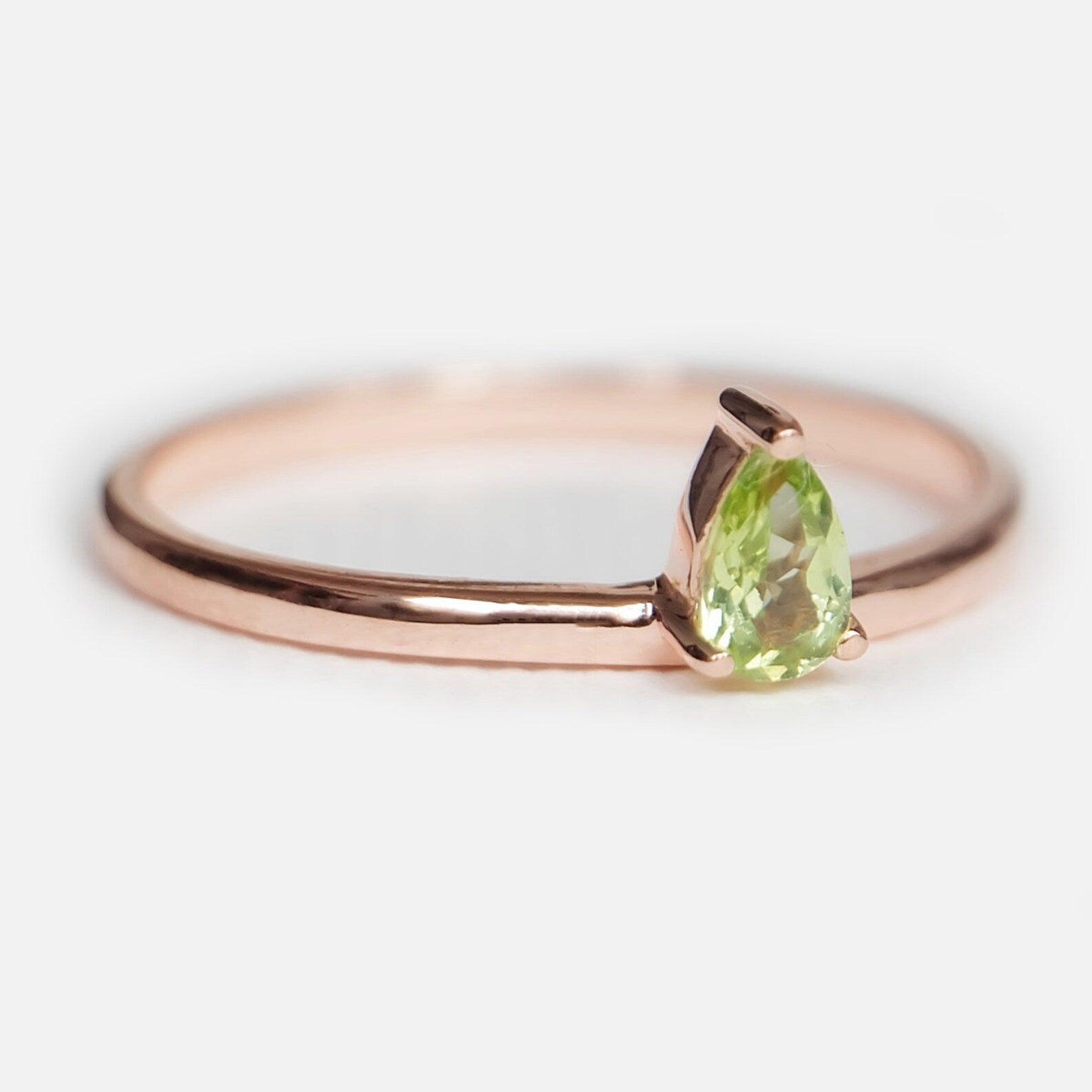 Peridot Teardrop Ring Ciel - SOVATS