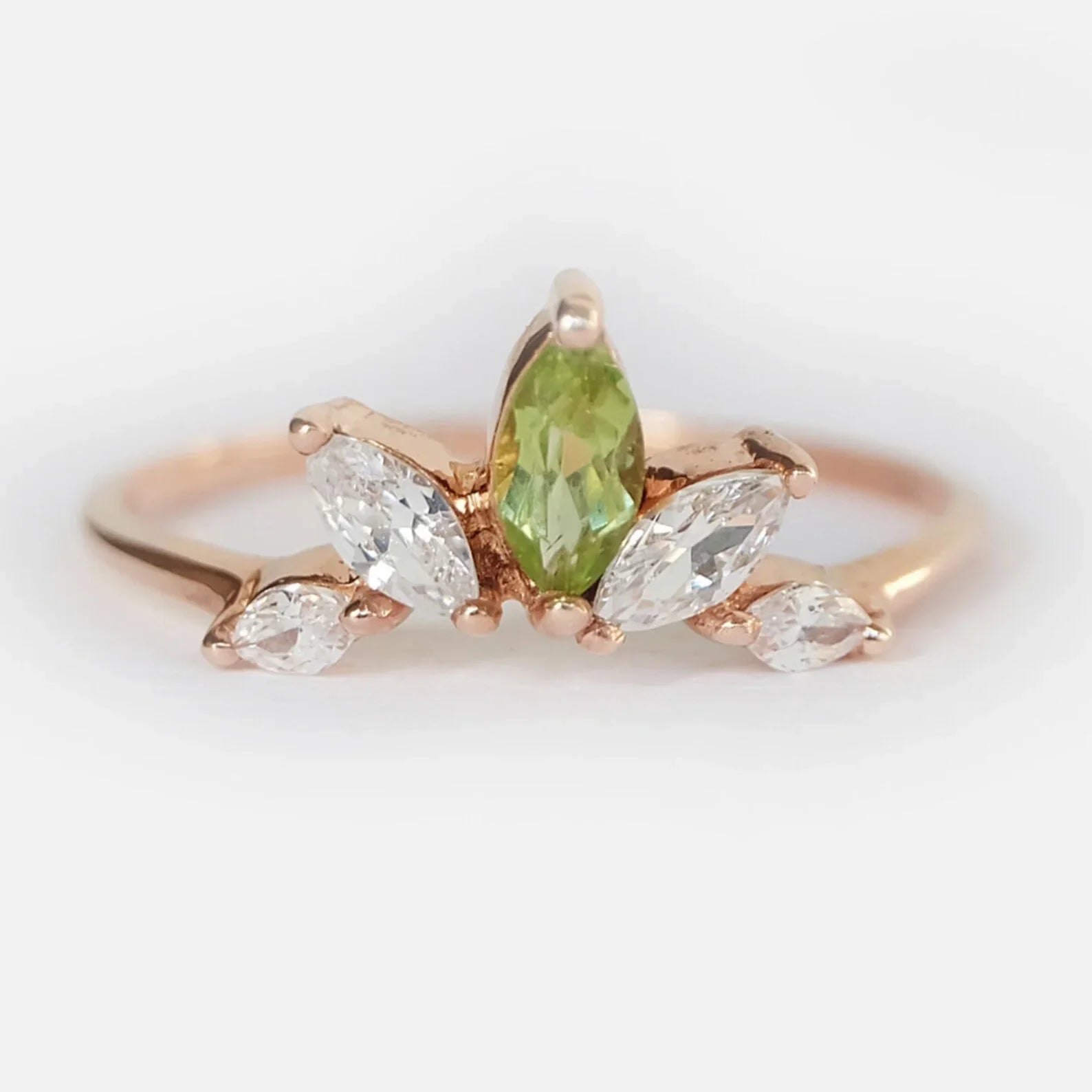 Peridot White Topaz Ring Enu - SOVATS