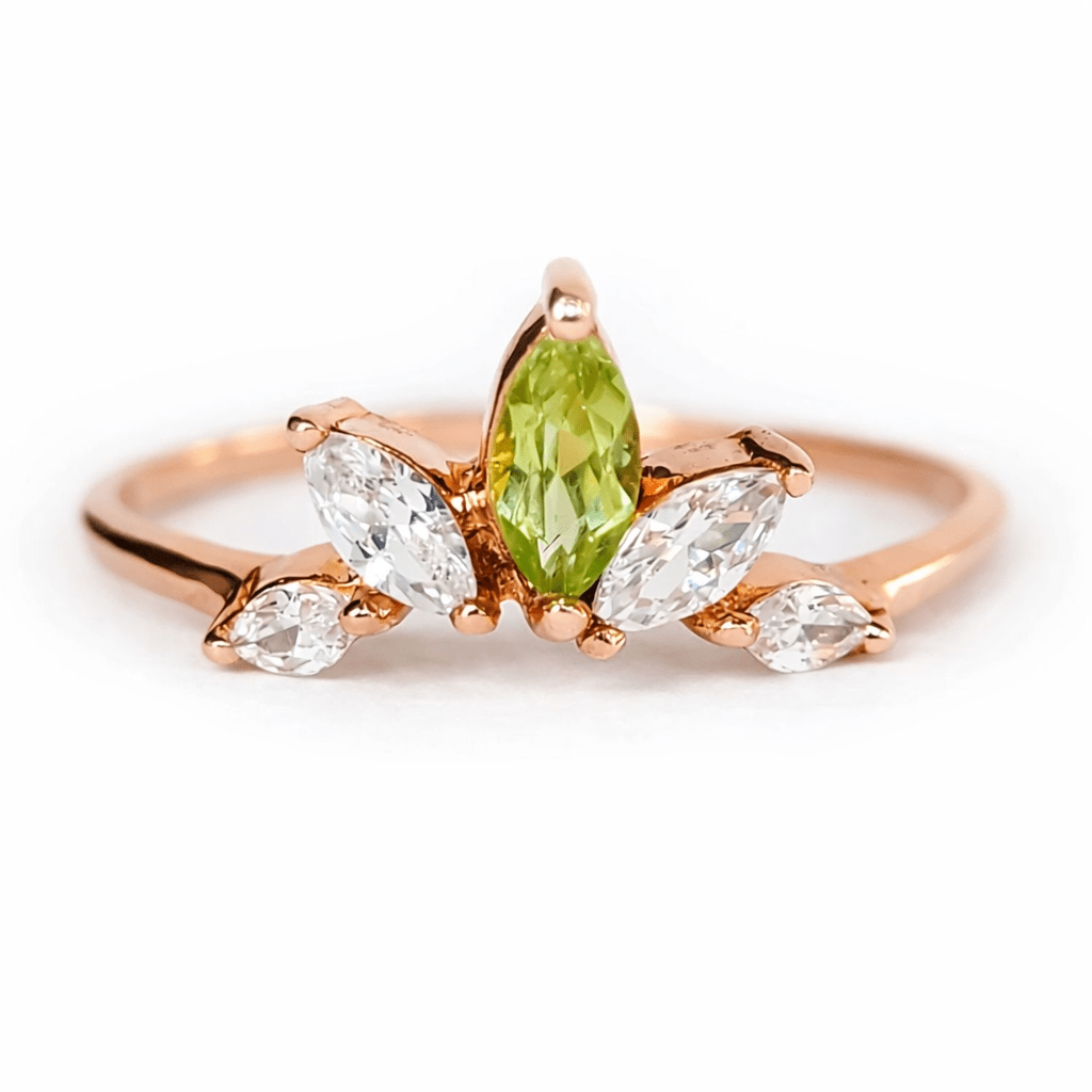Peridot White Topaz Ring Enu - SOVATS