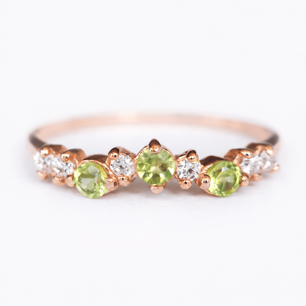 Peridot White Topaz Ring Taliyah - SOVATS