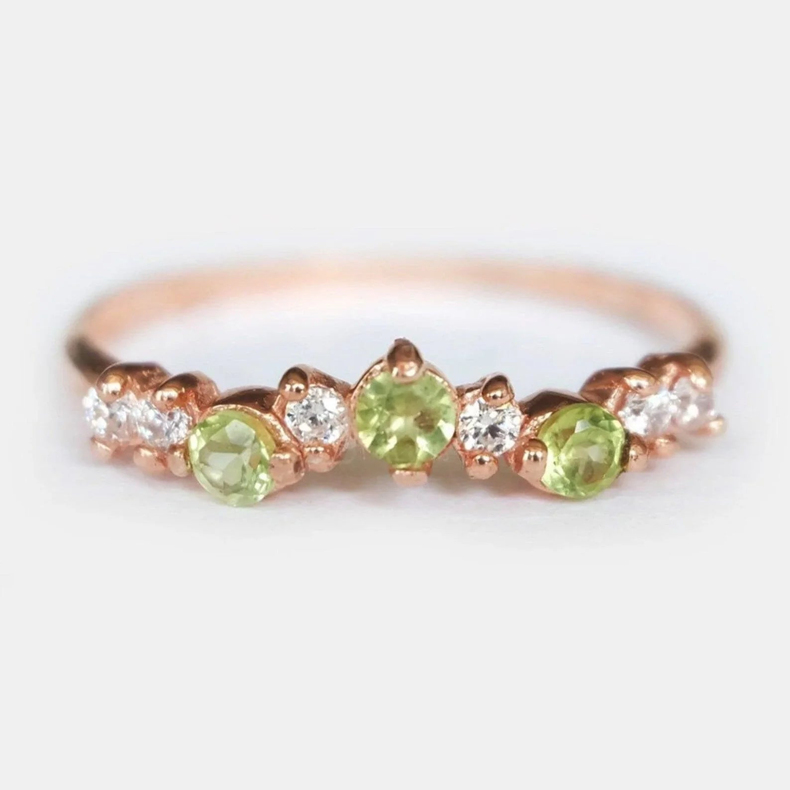 Peridot White Topaz Ring Taliyah - SOVATS