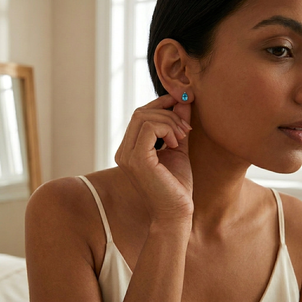 December's Birthstone Earrings Addie