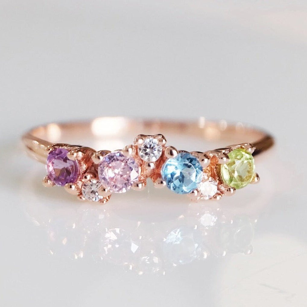Quadruple Birthstone Ring Duri - SOVATS
