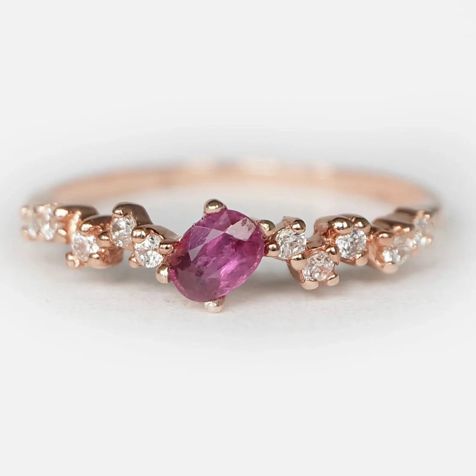 Rhodolite Diamond Ring Agnes - SOVATS