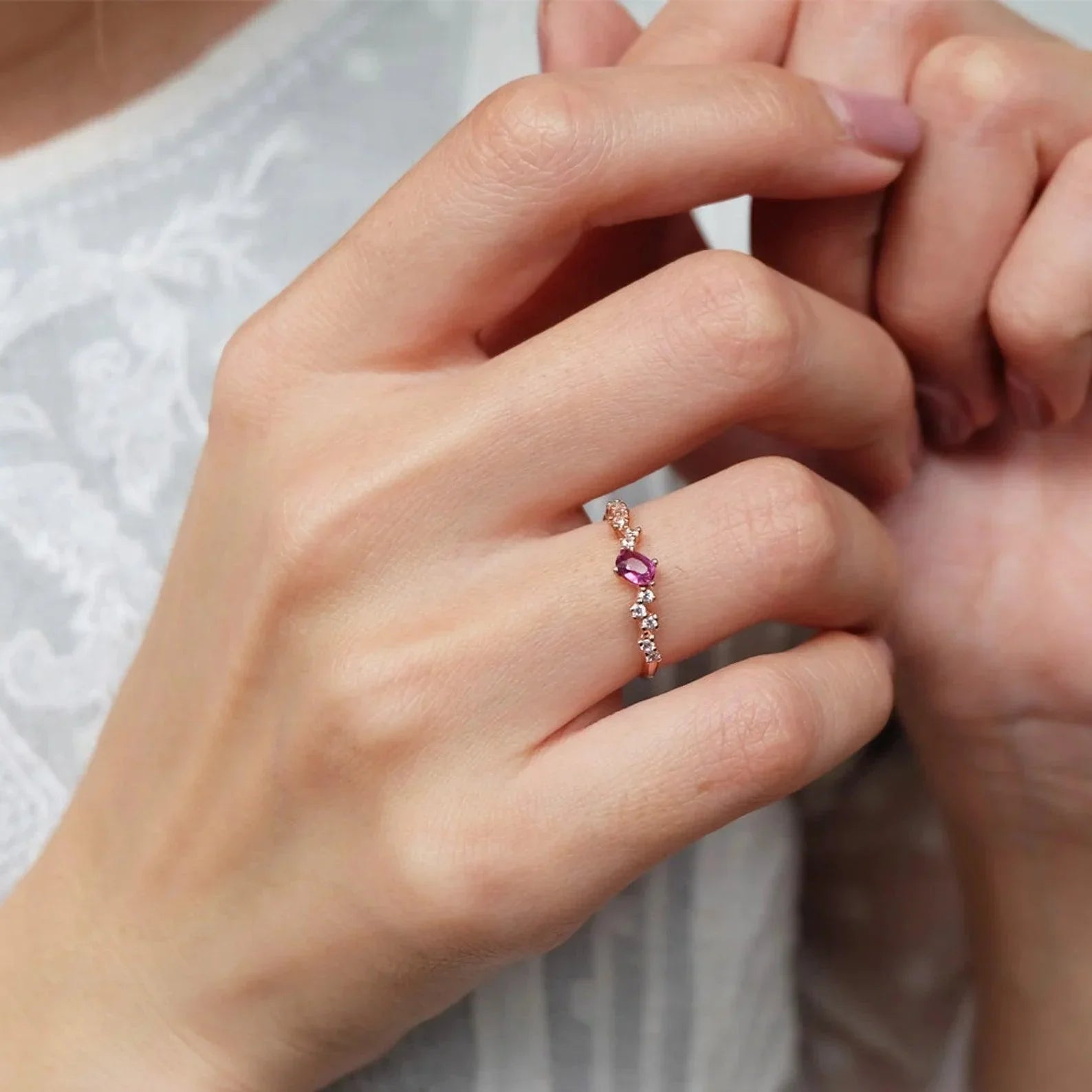 Rhodolite Diamond Ring Agnes - SOVATS