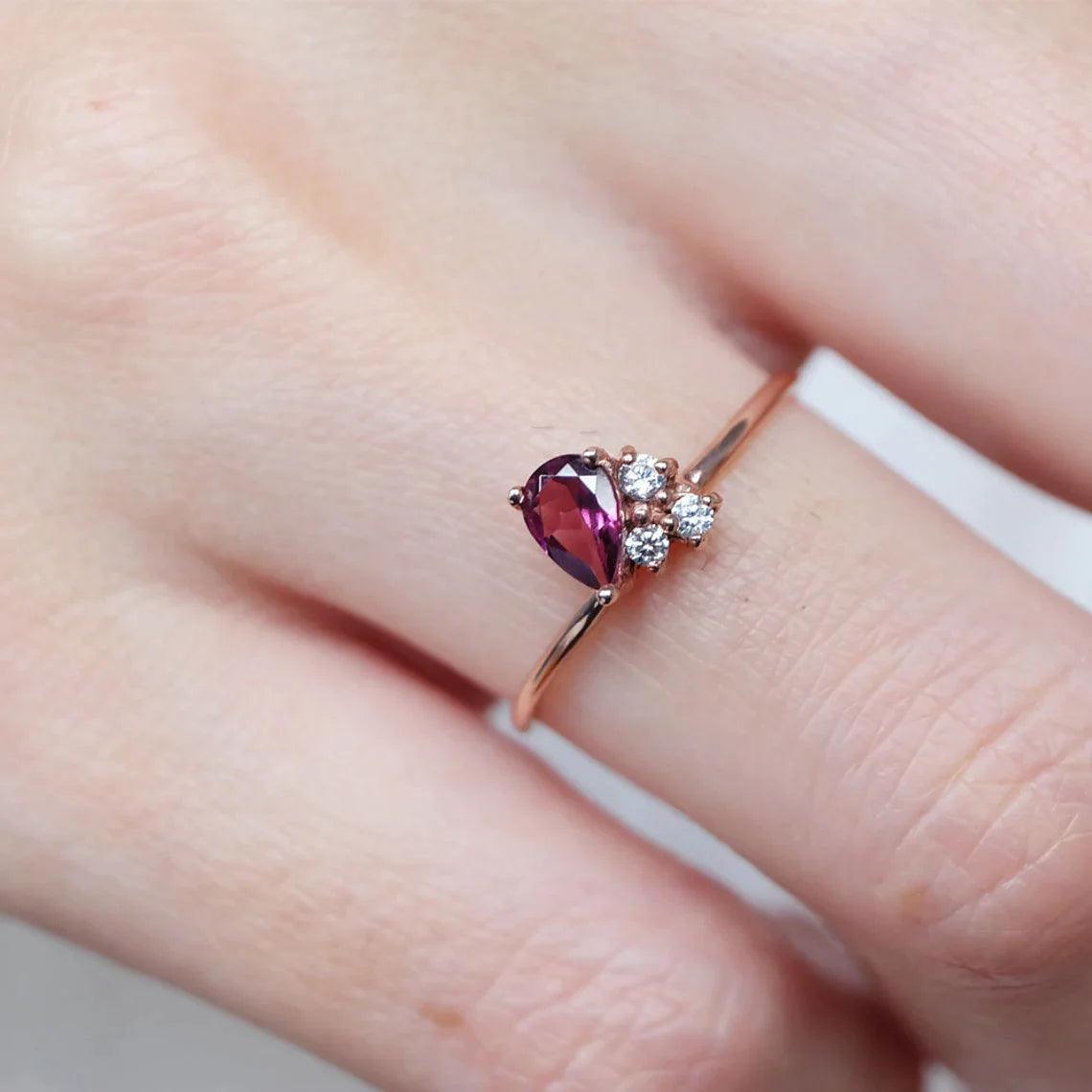 Rhodolite Diamond Ring Lin - SOVATS