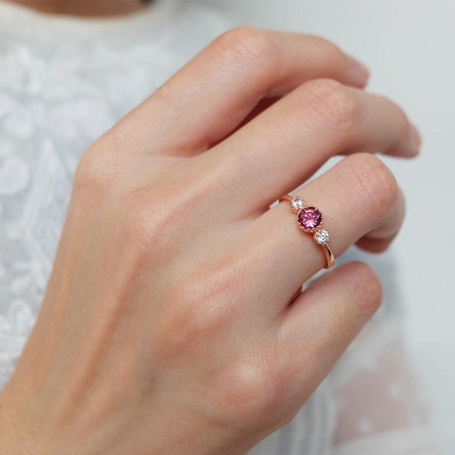Rhodolite Diamond Ring Samira - SOVATS