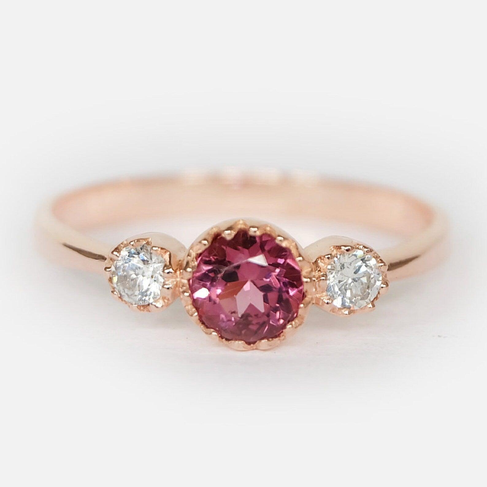 Rhodolite Diamond Ring Samira - SOVATS