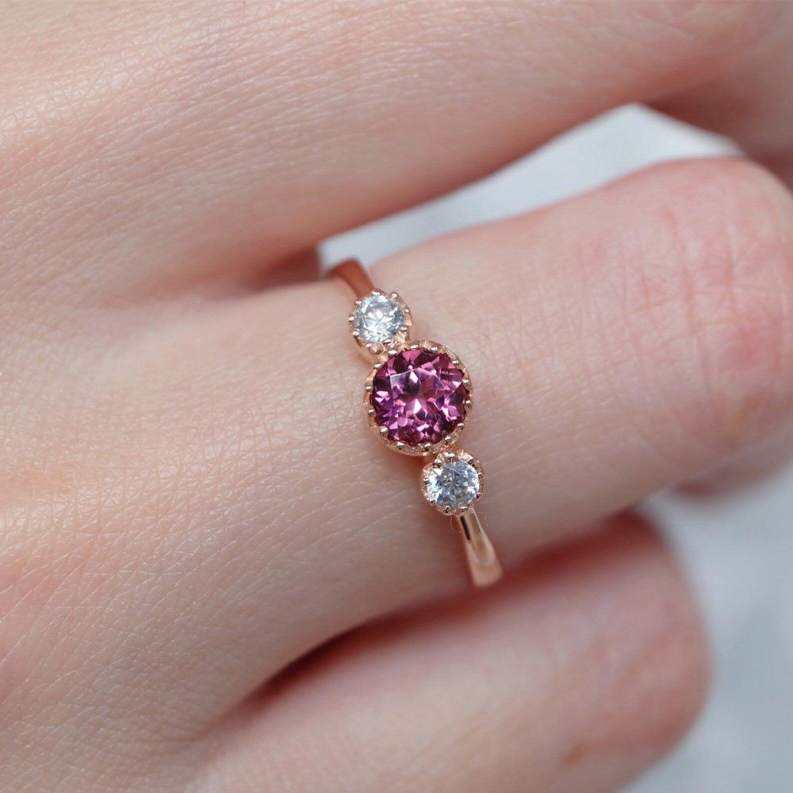 Rhodolite Diamond Ring Samira - SOVATS