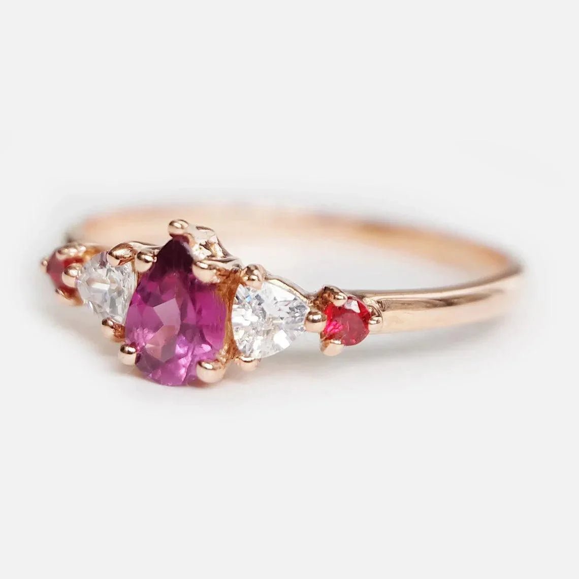 Rhodolite Engagement Ring Mauve - SOVATS