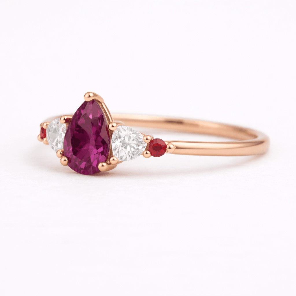 Rhodolite Engagement Ring Mauve - SOVATS