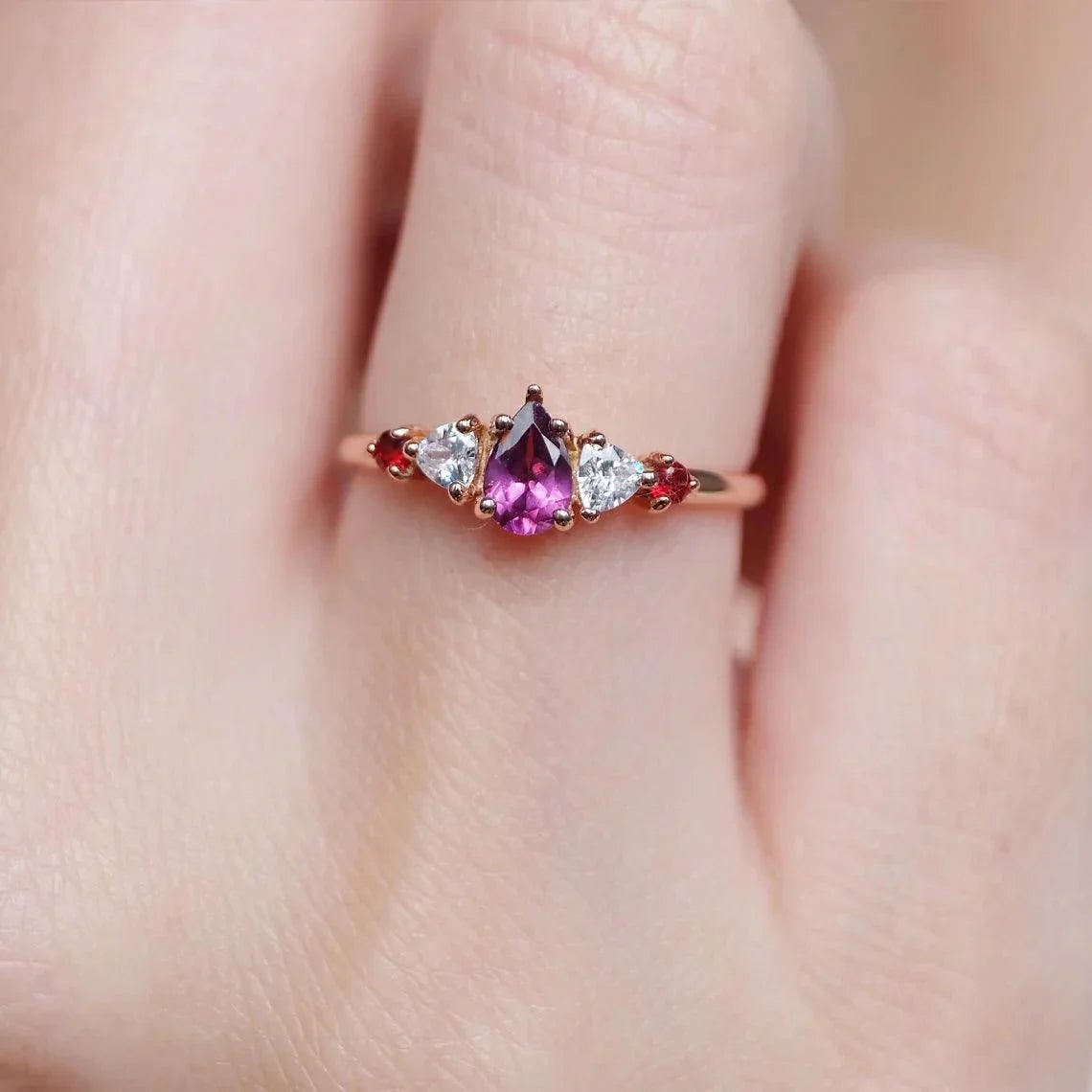 Rhodolite Engagement Ring Mauve - SOVATS