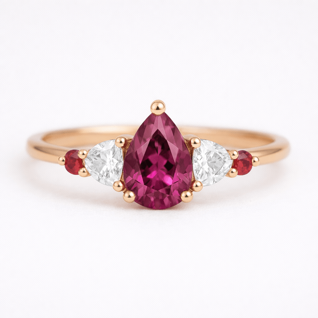 Rhodolite Engagement Ring Mauve - SOVATS