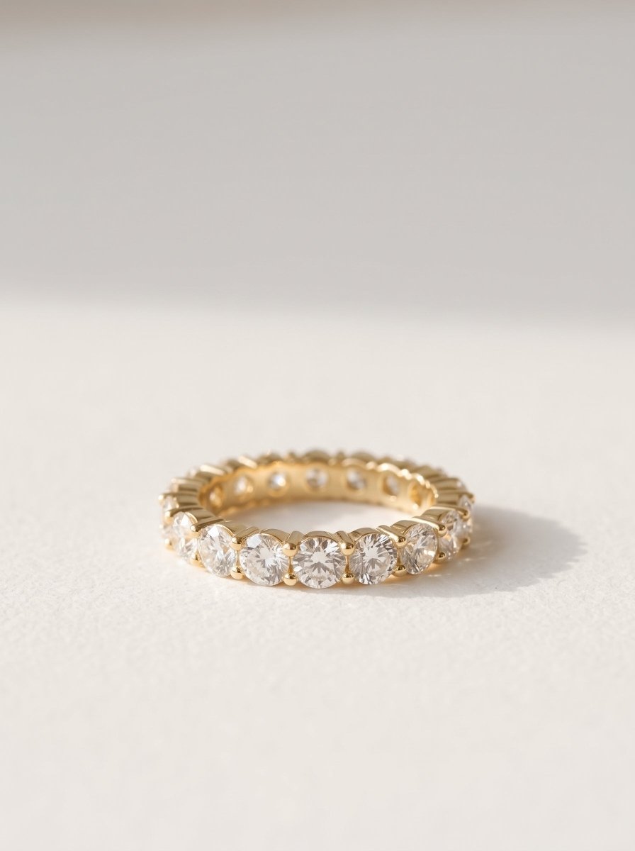 Round Lab Diamond Shared-Prong Eternity Band - SOVATS