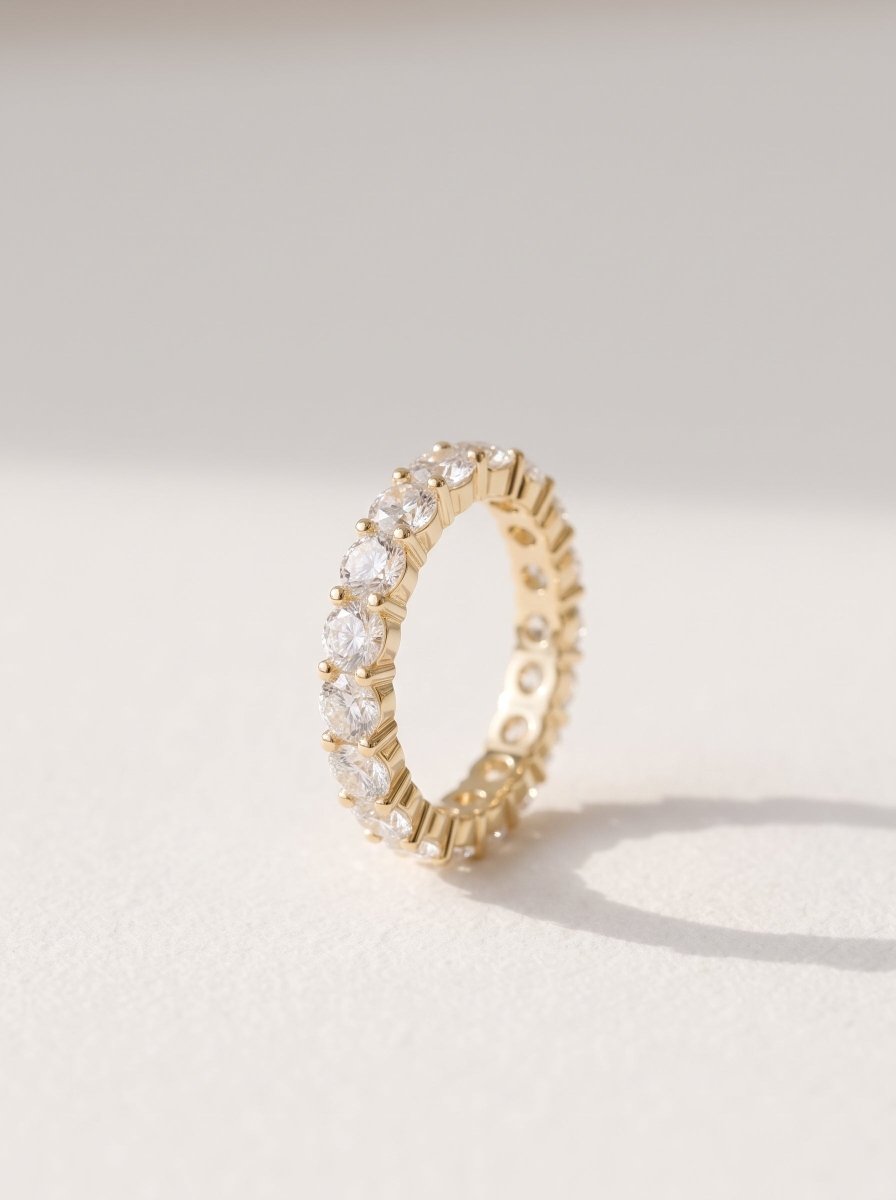Round Lab Diamond Shared-Prong Eternity Band - SOVATS