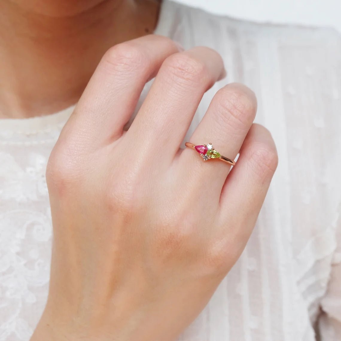 Ruby Peridot Ring Cellinia - SOVATS