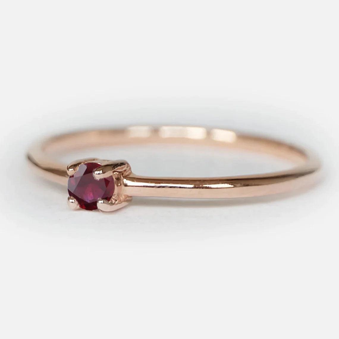 Ruby Solitaire Ring Asal - SOVATS